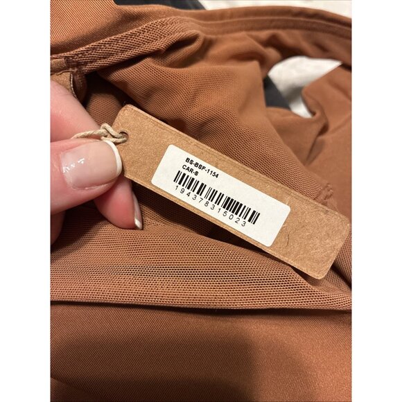 skims New one strap all in one Solid Caramel Copper Brown Jumpsuit Small - Picture 5 of 5